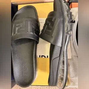 NEVER WORN- Fendi Embossed FF Rubber Slides Fendi | Shoes | Never Worn Fendi Embossed Ff Rubber Slides  main image 2